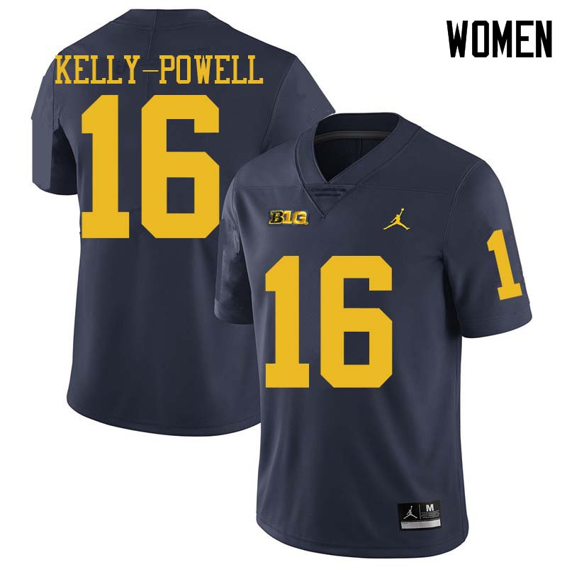 Jordan Brand Women #16 Jaylen Kelly-Powell Michigan Wolverines College Football Jerseys Sale-Navy